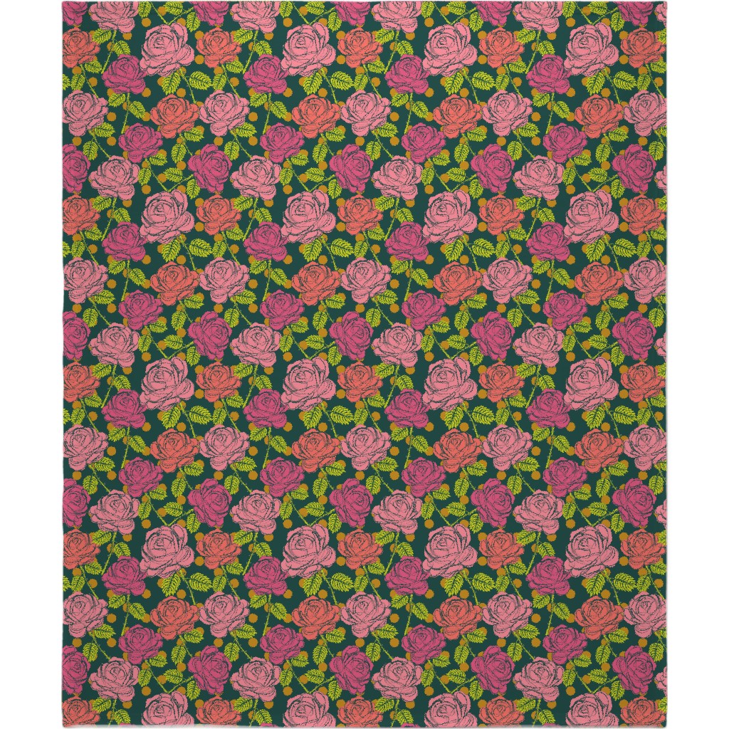 Roses - Shades of Pink Blanket, Fleece, 50x60, Pink, Bright Pink