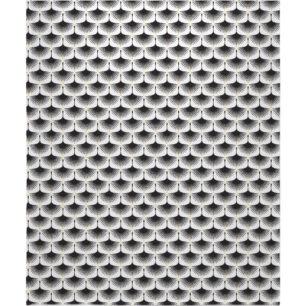 Art Deco Swans Blanket, Fleece, 50x60, White, White