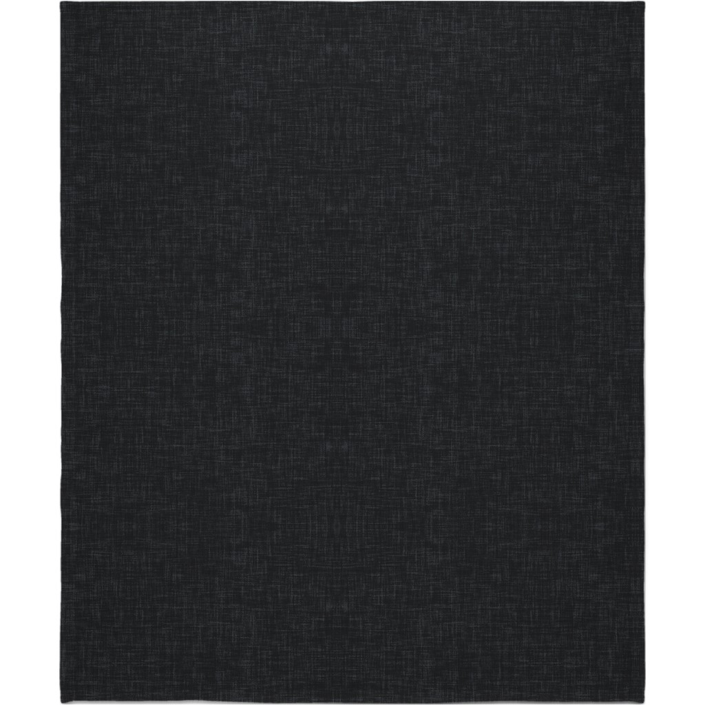 Dark Charcoal Linen Blanket, Fleece, 50x60, Black