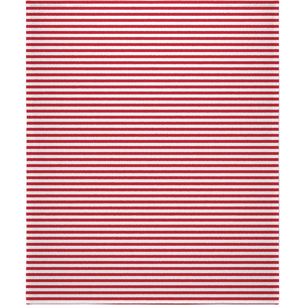 Stripes - Red and White Blanket, Fleece, 50x60, Red