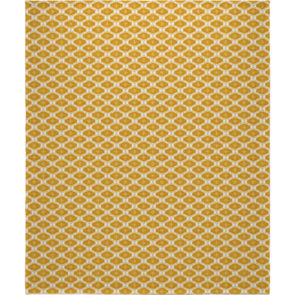 Stella Ikat - Yellow Blanket, Fleece, 50x60, Yellow
