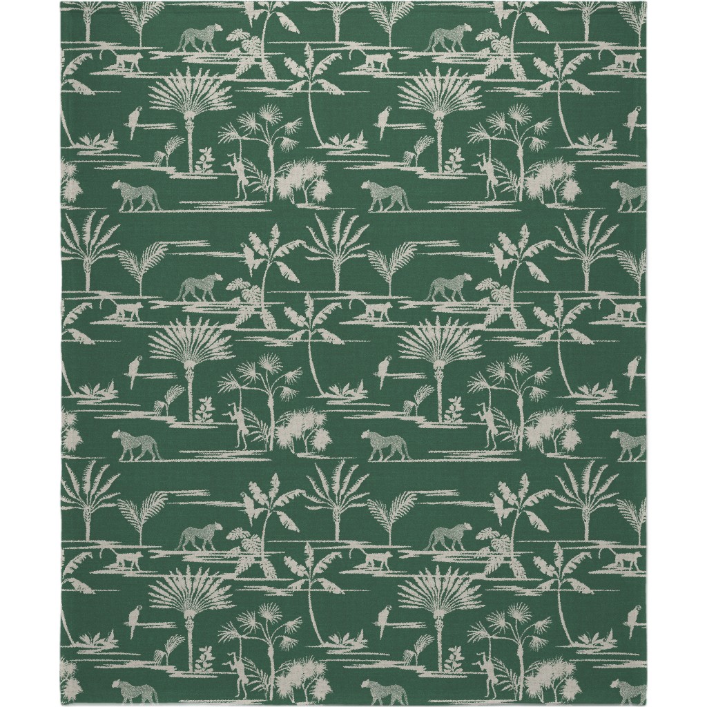 Jungle Thrive - Green Blanket, Fleece, 50x60, Green, Classic Green