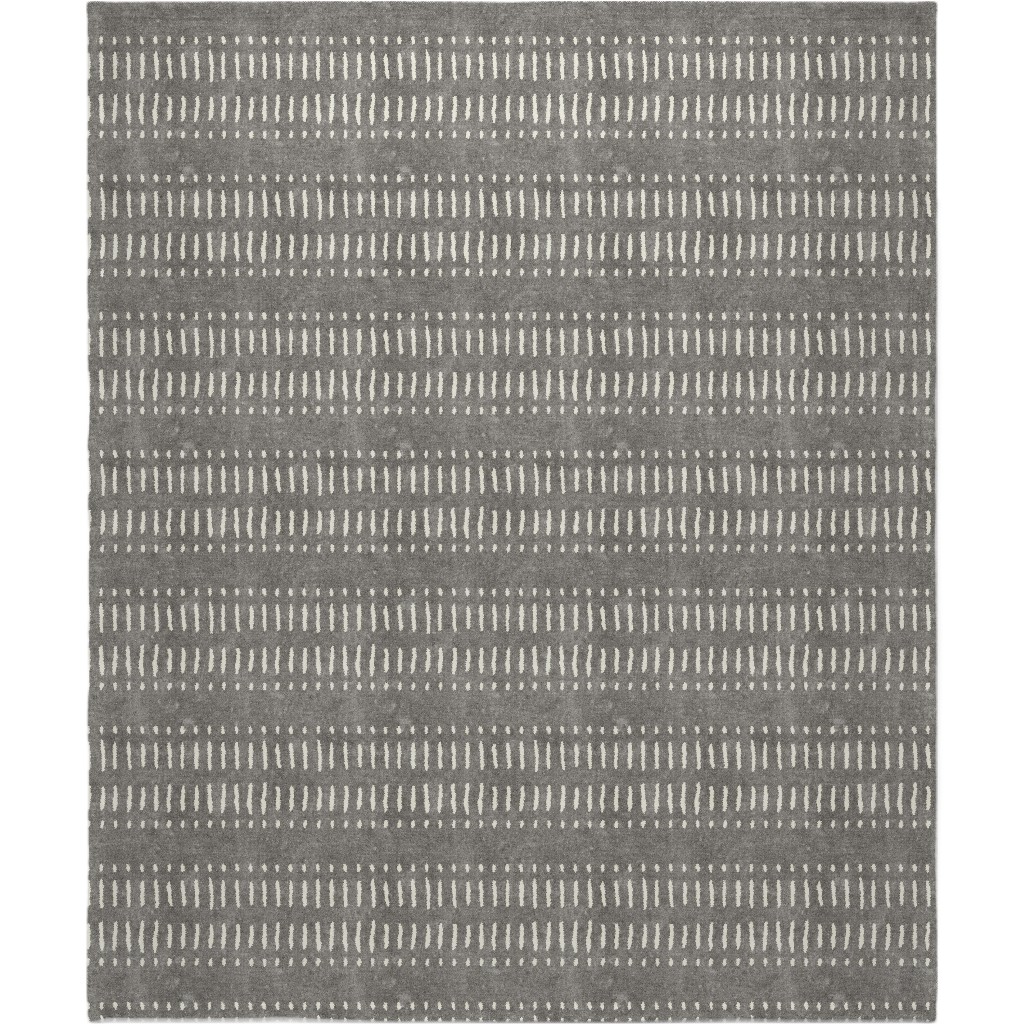 Dash Dot Stripes Blanket, Fleece, 50x60, Gray, Warm Gray