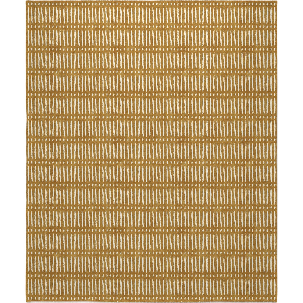 Vertical Dash Stripe Blanket, Fleece, 50x60, Yellow, Camel