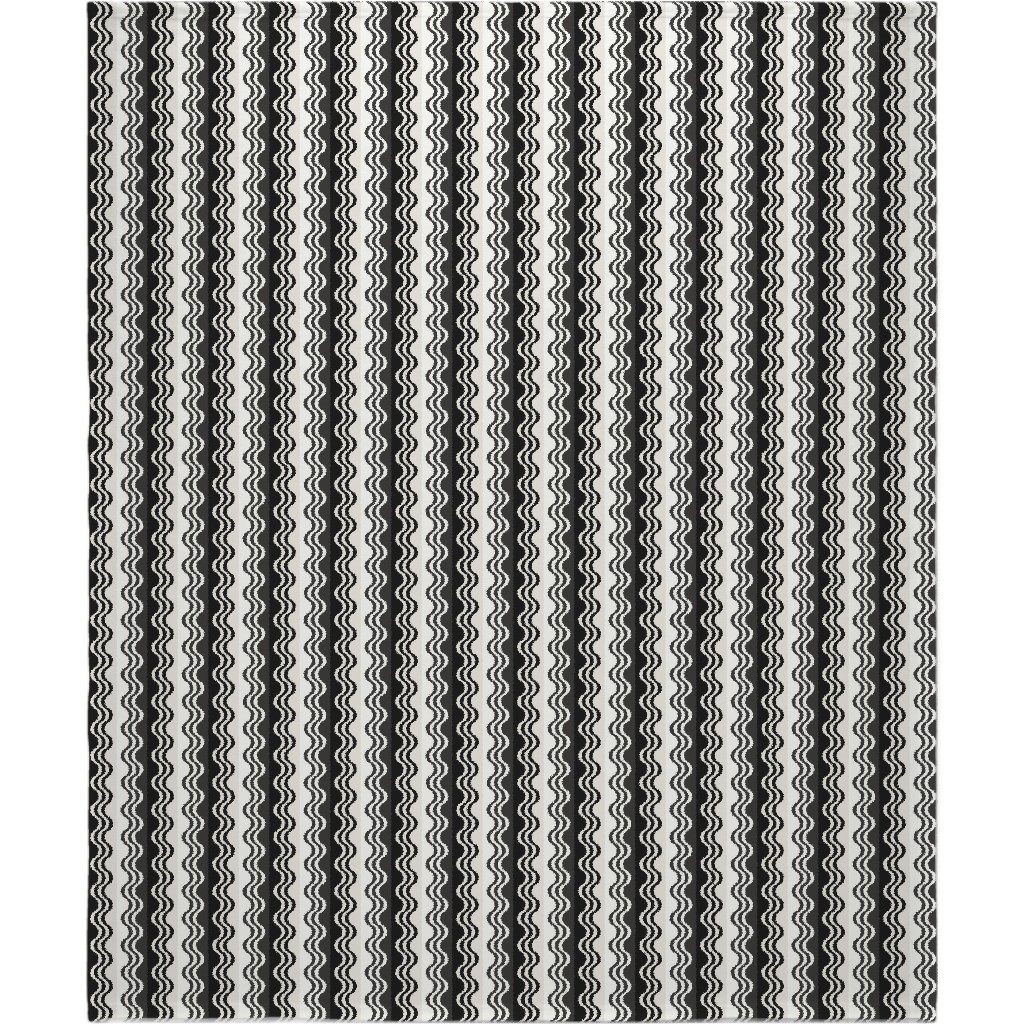 Sea Shell Waves - Grey Blanket, Fleece, 50x60, Black