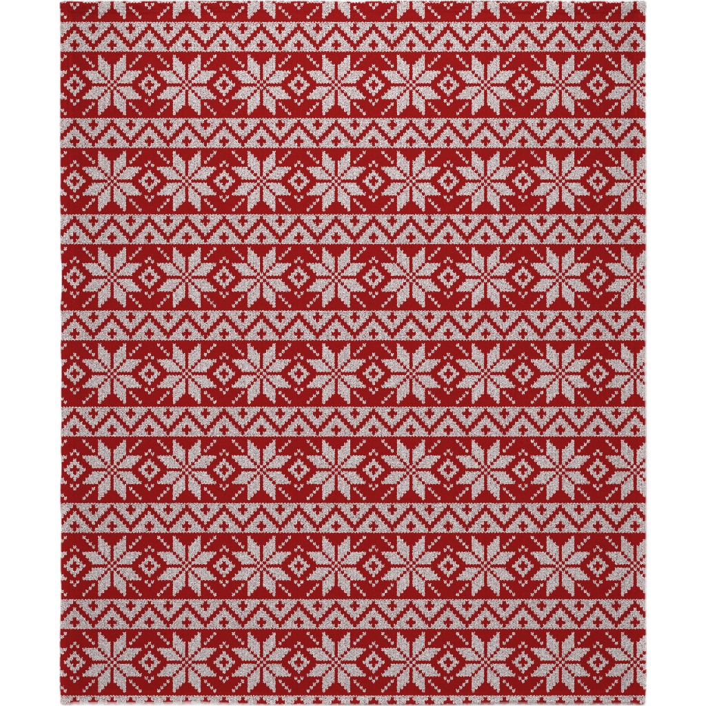 Christmas Knit - Red Blanket, Fleece, 50x60, Red