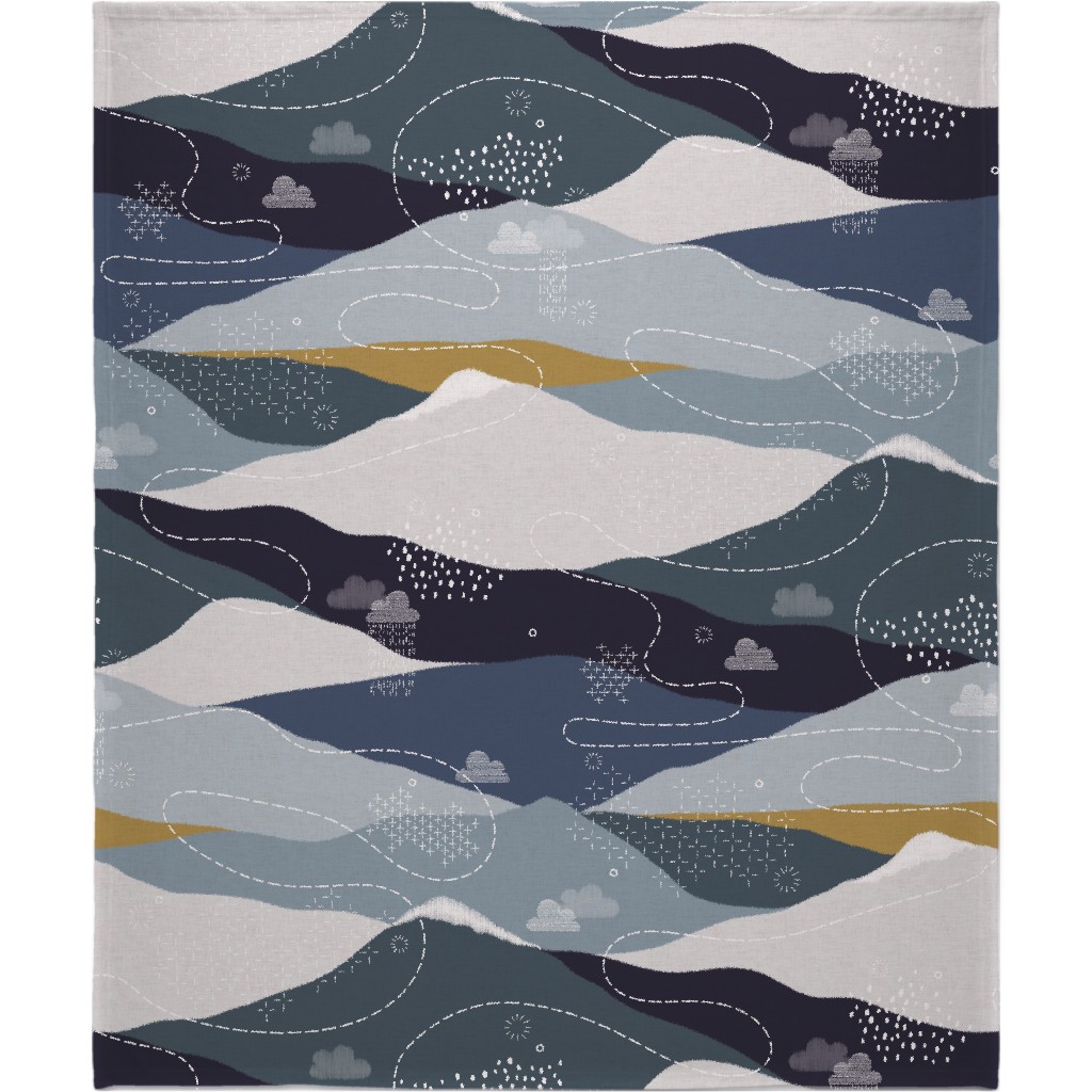 Ever Blue Mountains - Blue Blanket, Fleece, 50x60, Blue, True Blue