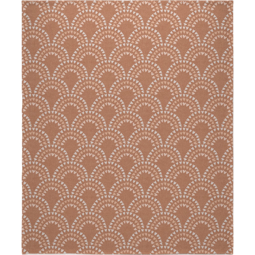 Scalloped Heart Rainbows - Pink Blanket, Fleece, 50x60, Pink, Bright Pink