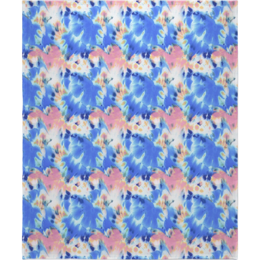 Livs Tie-Dye Blanket, Fleece, 50x60, Blue