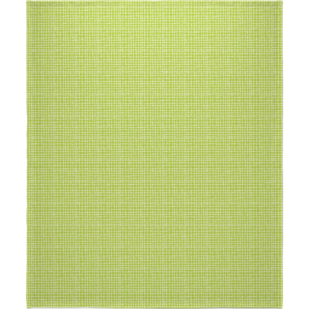 Wavy Grid Blanket, Fleece, 50x60, Green