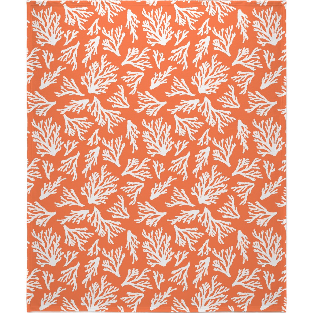 Coral - in Coral Blanket, Plush Fleece, 50x60, Orange, Orange
