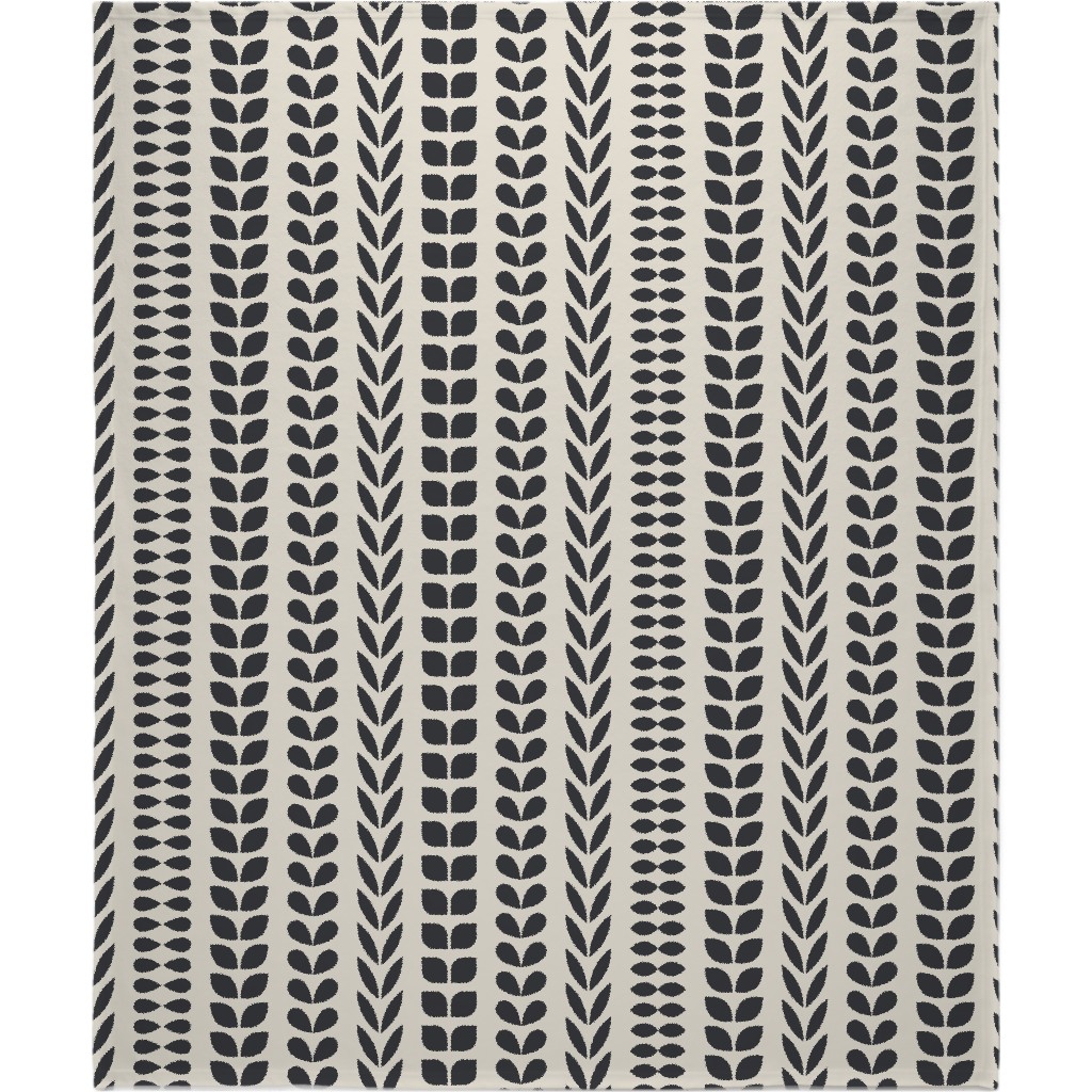 Minimalist Scandinavian Vines Blanket, Plush Fleece, 50x60, Beige, Pearl