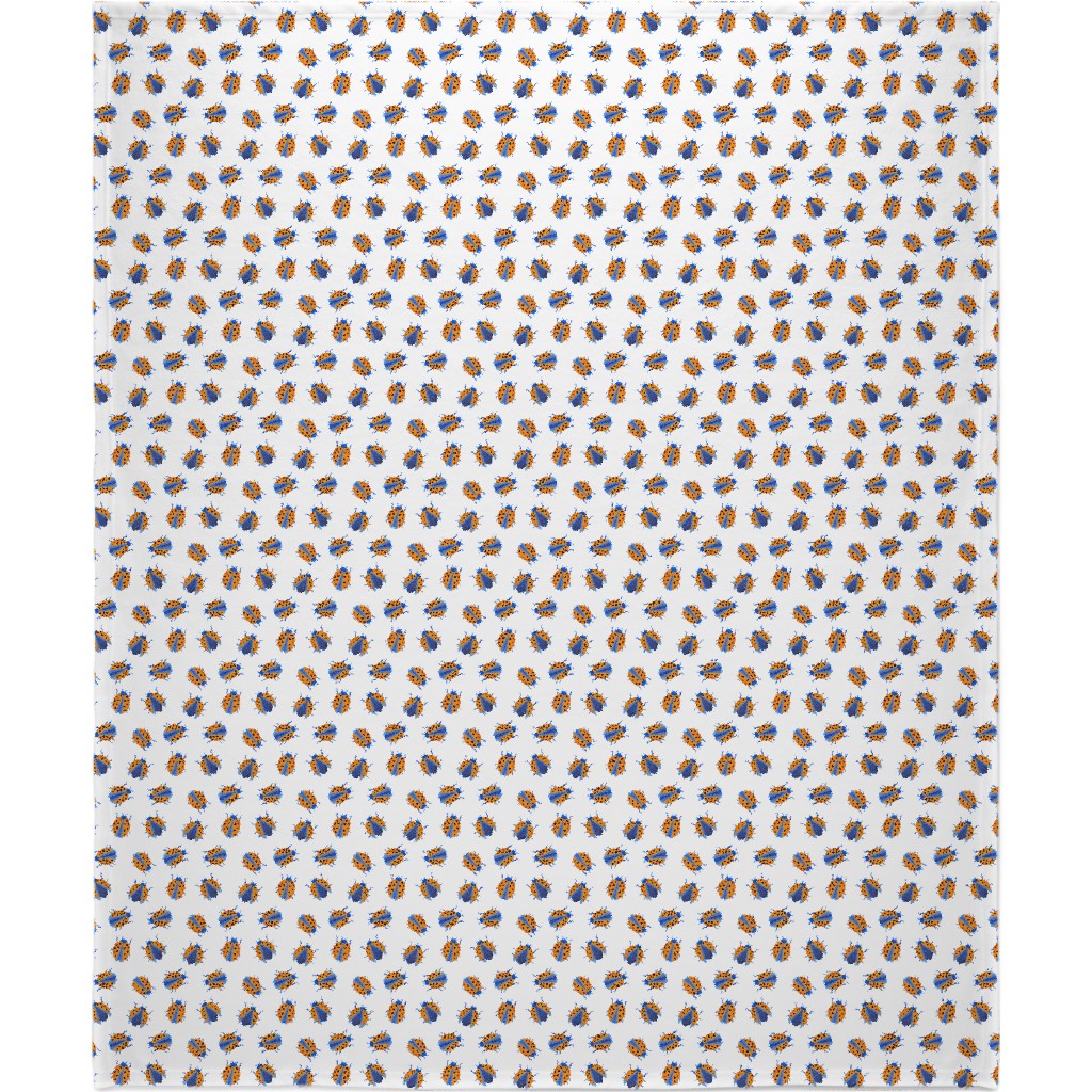Classic Ladybugs Blanket, Plush Fleece, 50x60, Beige, Tan