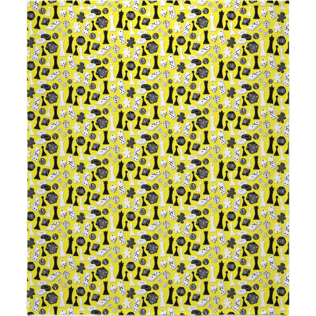 Game on Blanket, Plush Fleece, 50x60, Yellow