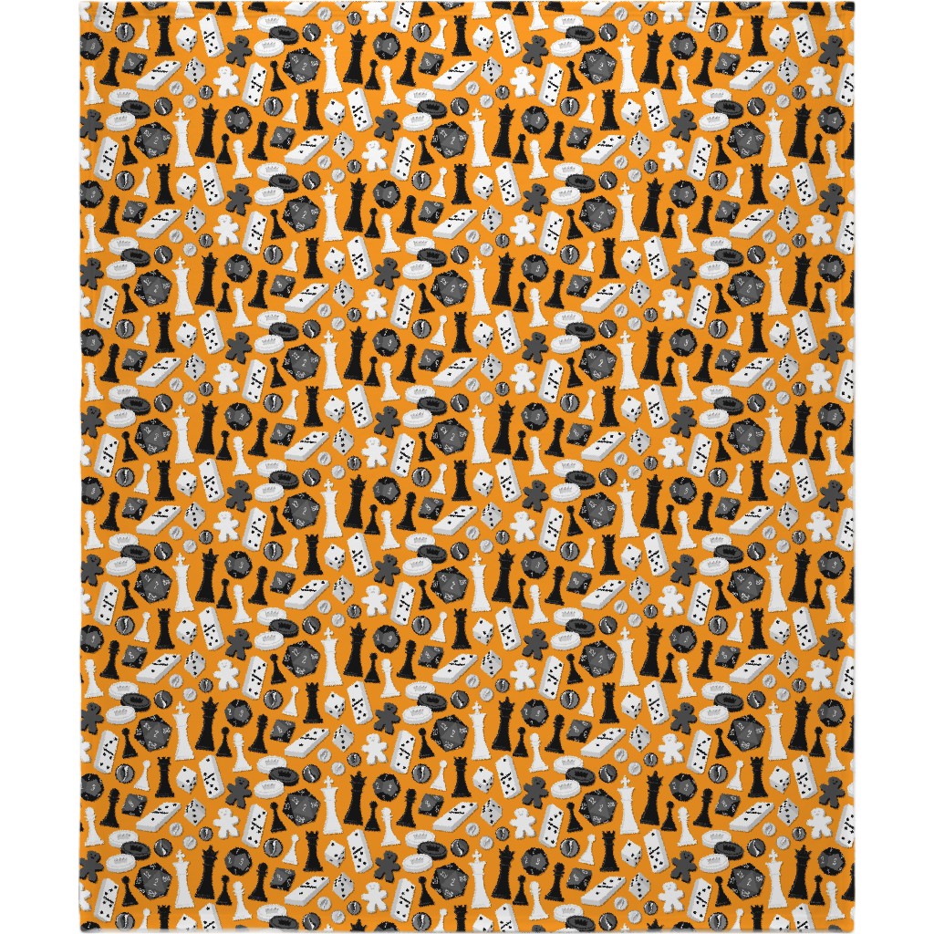 Game on Blanket, Plush Fleece, 50x60, Orange, Satsuma