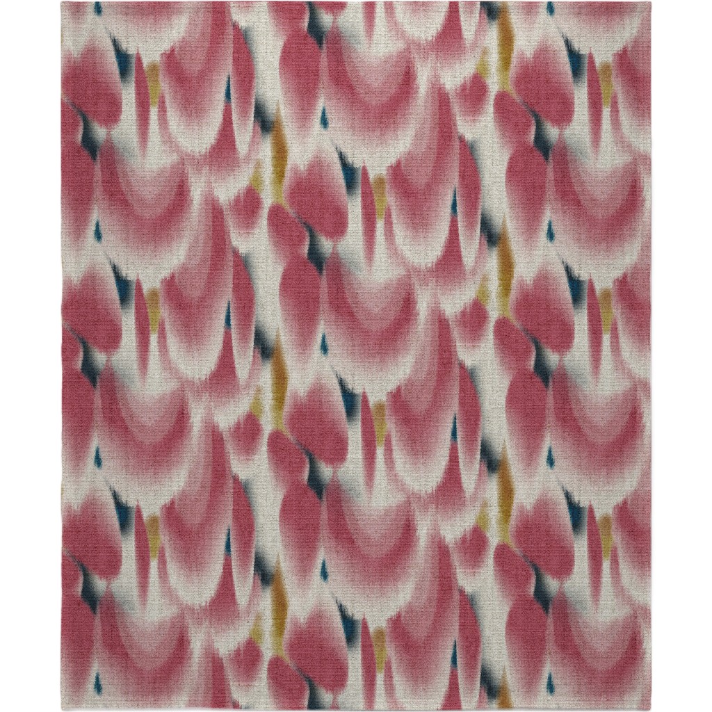 Shibori Wing Spots - Cherry Blanket, Plush Fleece, 50x60, Pink