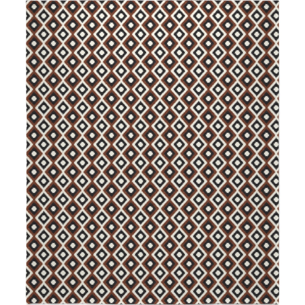 Aztec - Neutrals Blanket, Plush Fleece, 50x60, Brown