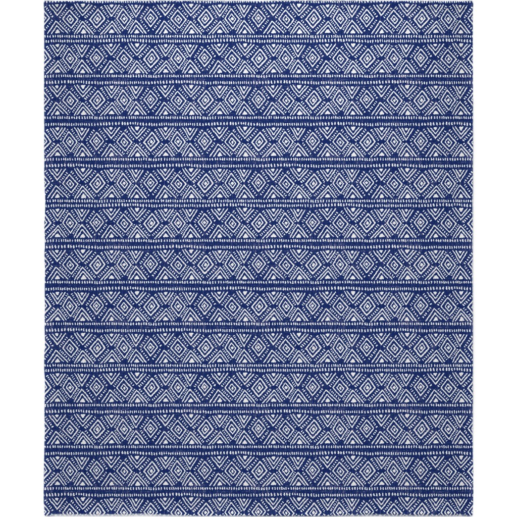 Abstract Diamonds - Navy Blanket, Plush Fleece, 50x60, Blue