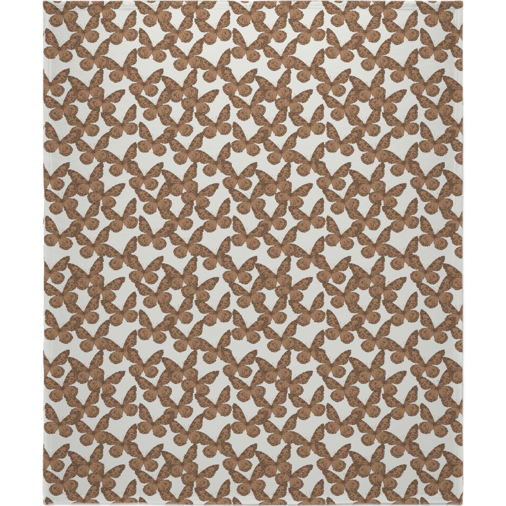 Butterfly Blanket, Plush Fleece, 50x60, Brown