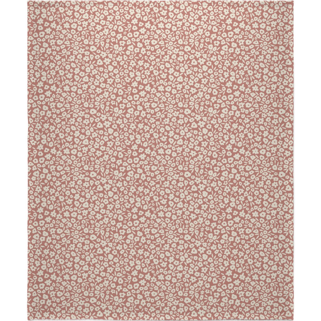 Flower Field on Cameo Rose Blanket, Plush Fleece, 50x60, Pink, Bright Pink