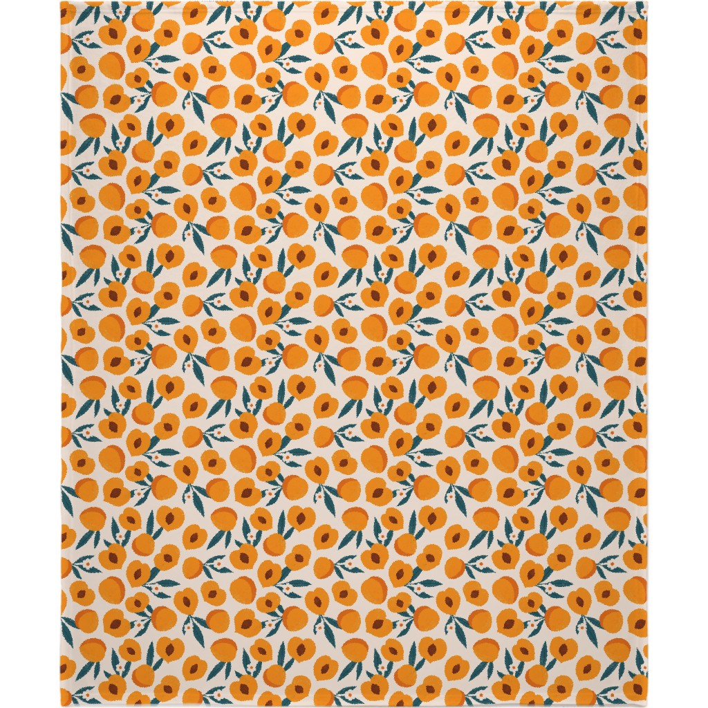 Summer Peches - Orange Blanket, Plush Fleece, 50x60, Orange