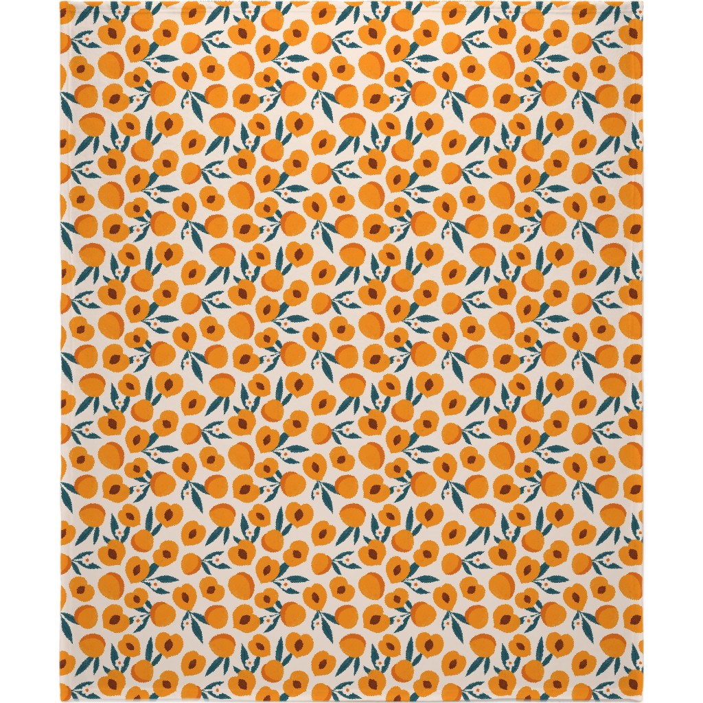 Summer Peches - Orange Blanket, Plush Fleece, 50x60, Orange, Orange