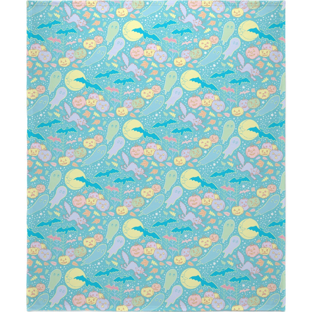 a Pastel Halloween Blanket, Plush Fleece, 50x60, Multicolor