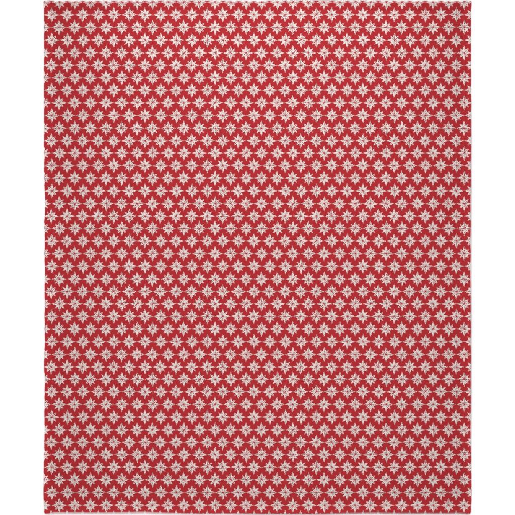 Christmas Star Tiles Blanket, Plush Fleece, 50x60, Red