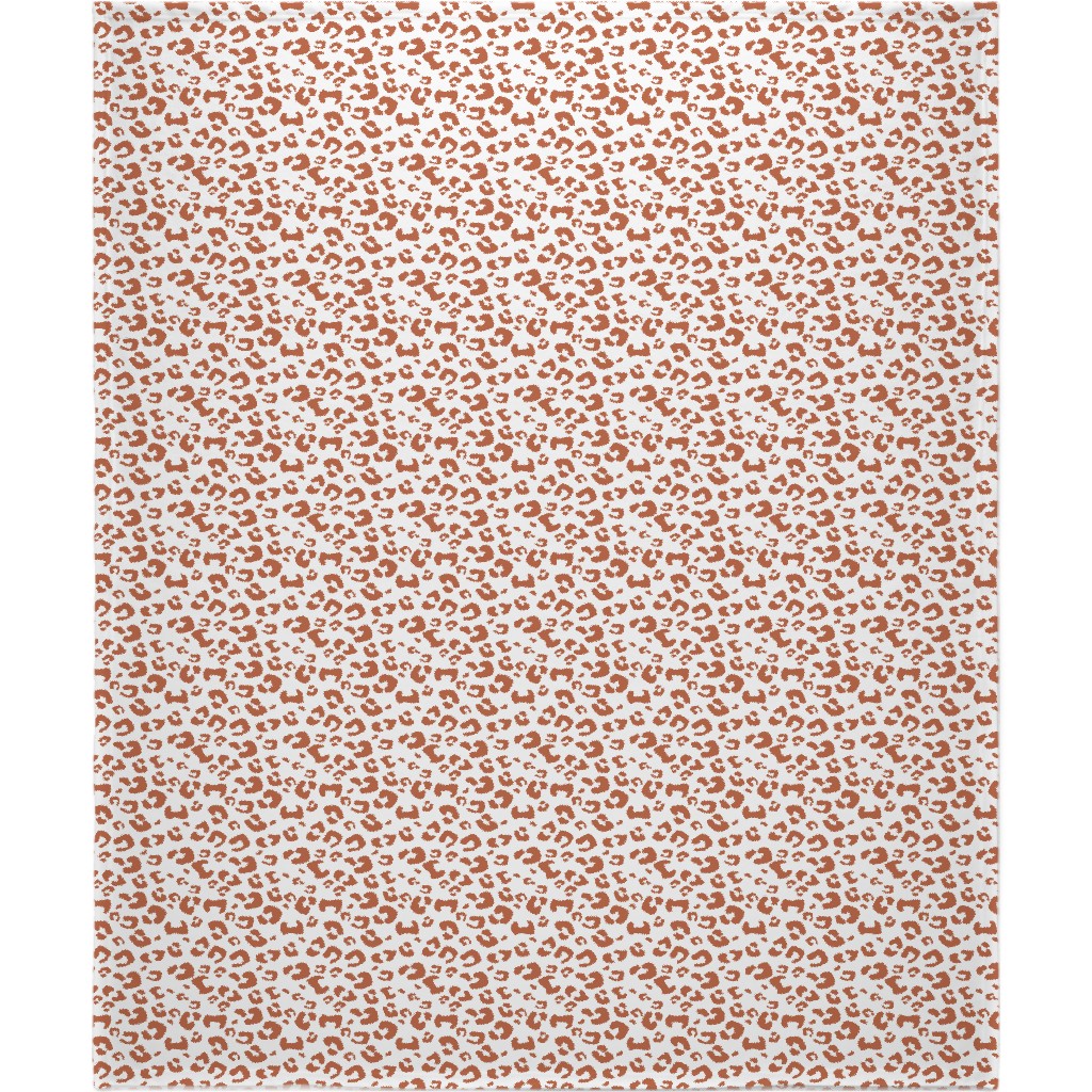 Leopard Print - Terracotta Blanket, Plush Fleece, 50x60, Brown