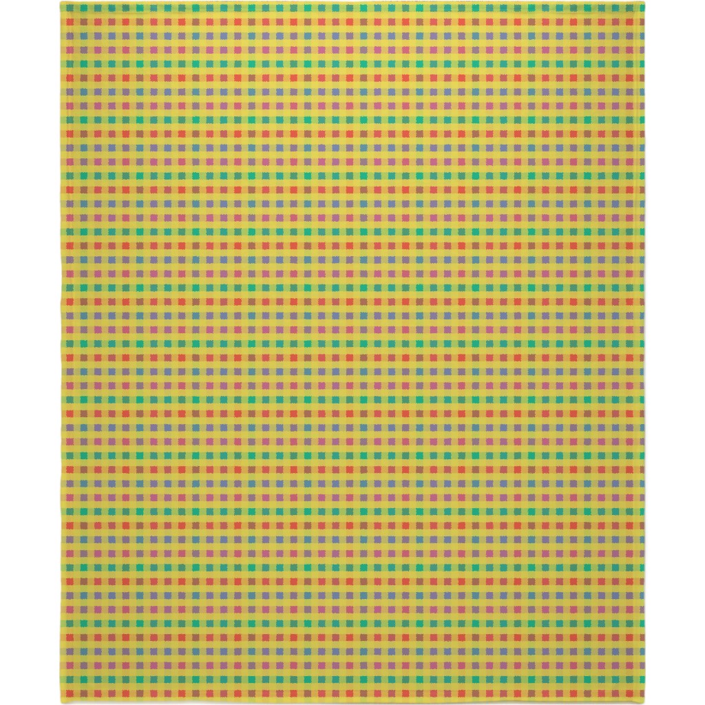 Picnic Plaid Blanket, Plush Fleece, 50x60, Multicolor, Bright Delight