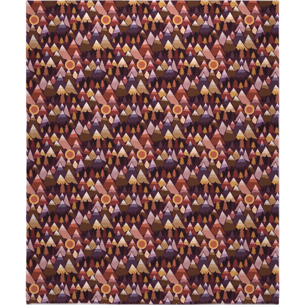 the Mountains Are Calling Blanket, Plush Fleece, 50x60, Red, Rich Red