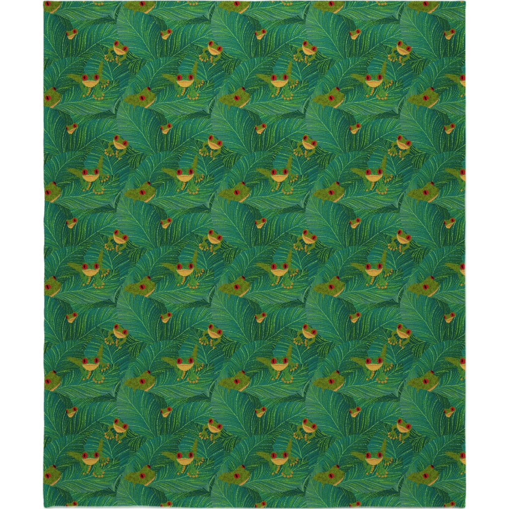 Island Peepers Blanket, Plush Fleece, 50x60, Green, Classic Green