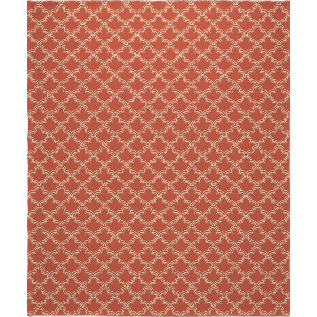 Tangier Blanket, Plush Fleece, 50x60, Orange, Fawn