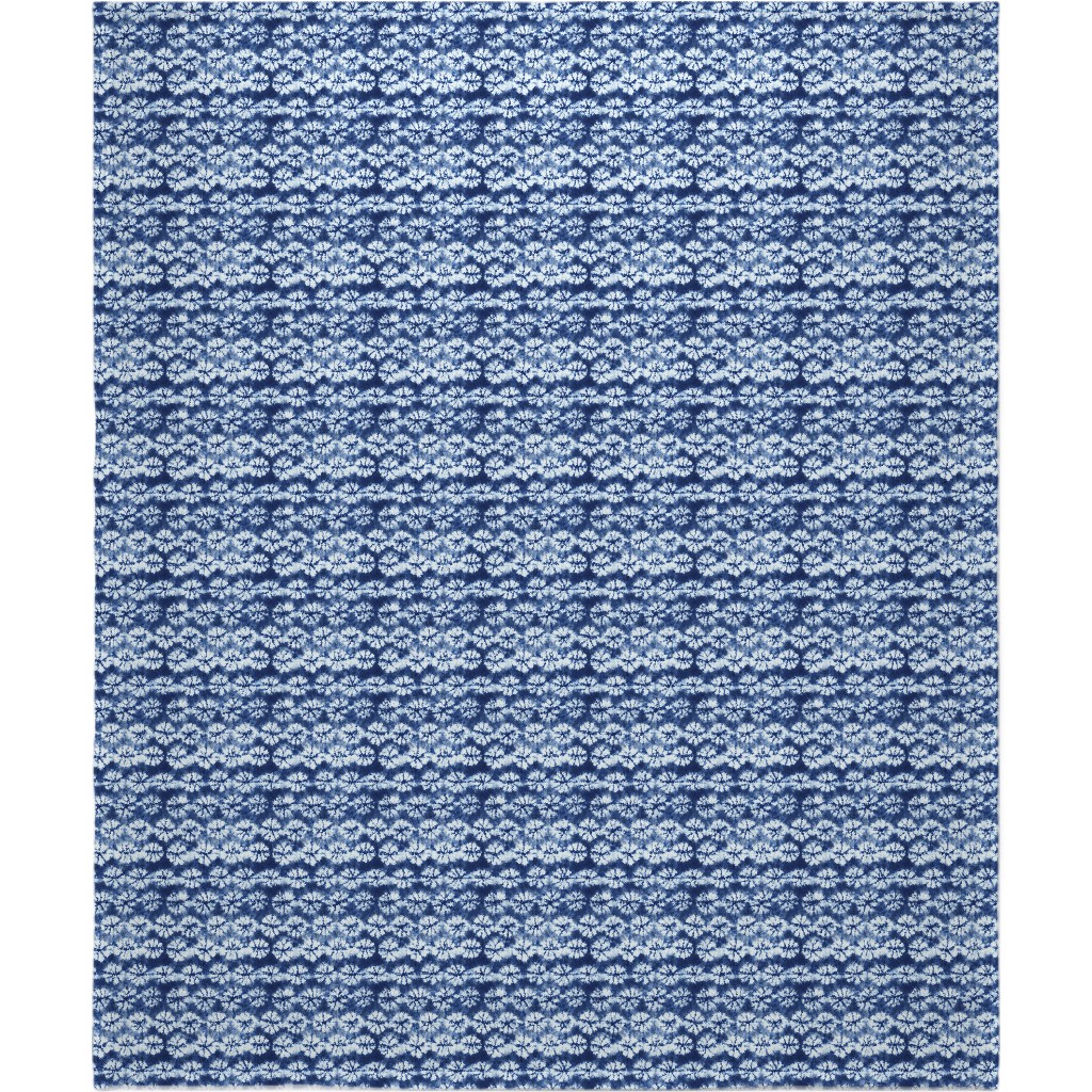 Shibori Pine - Blue Blanket, Plush Fleece, 50x60, Blue