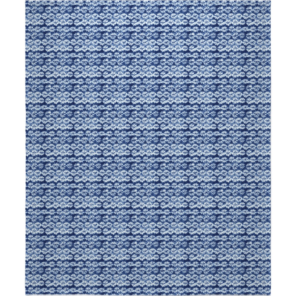 Shibori Pine - Blue Blanket, Plush Fleece, 50x60, Blue, True Blue