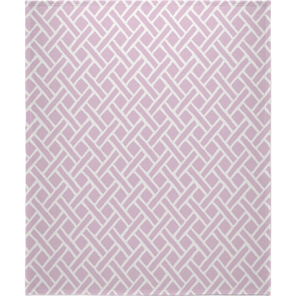 Savannah Trellis Blanket, Plush Fleece, 50x60, Purple
