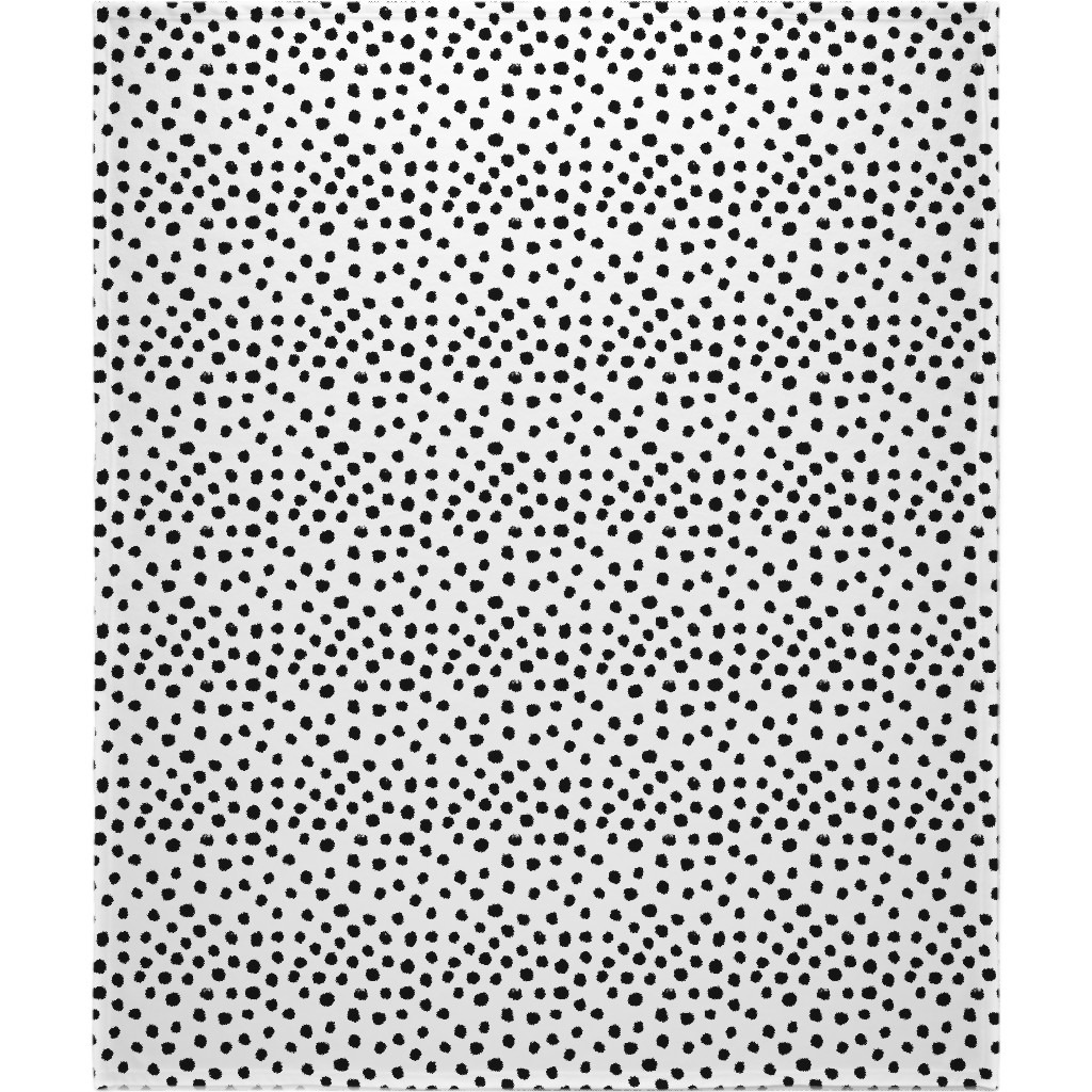 Soft Painted Dots Blanket, Plush Fleece, 50x60, White