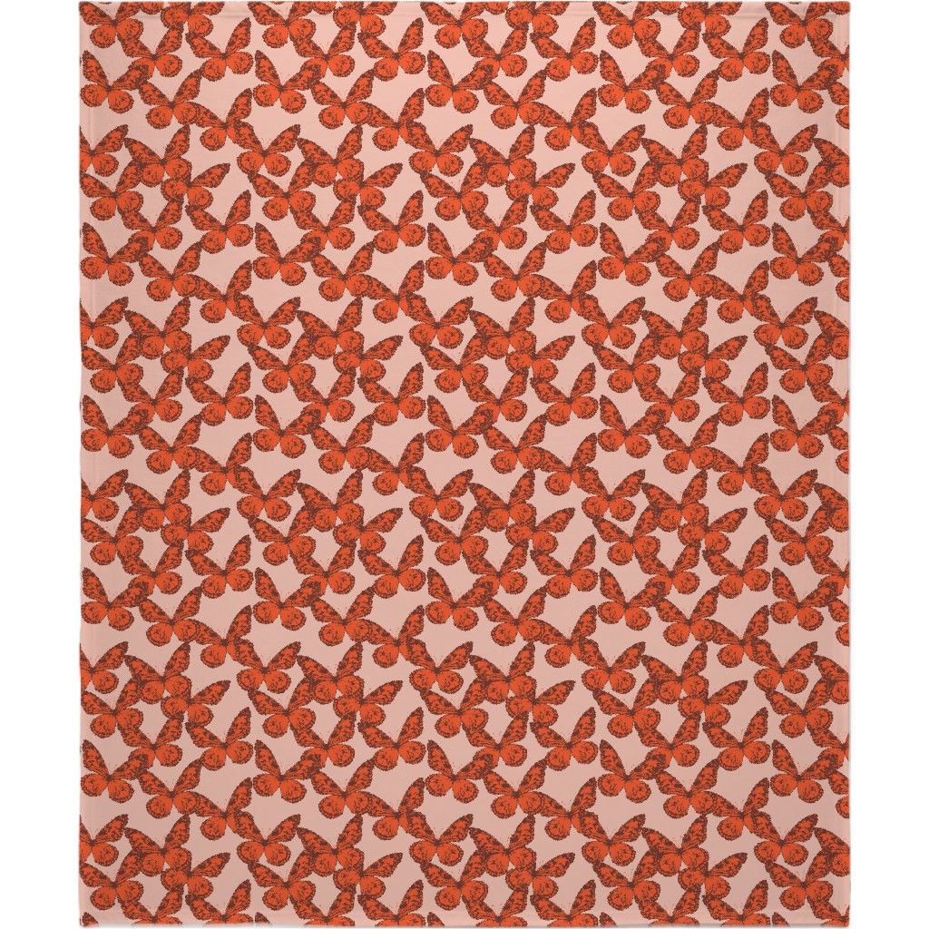 Butterfly Blanket, Plush Fleece, 50x60, Orange