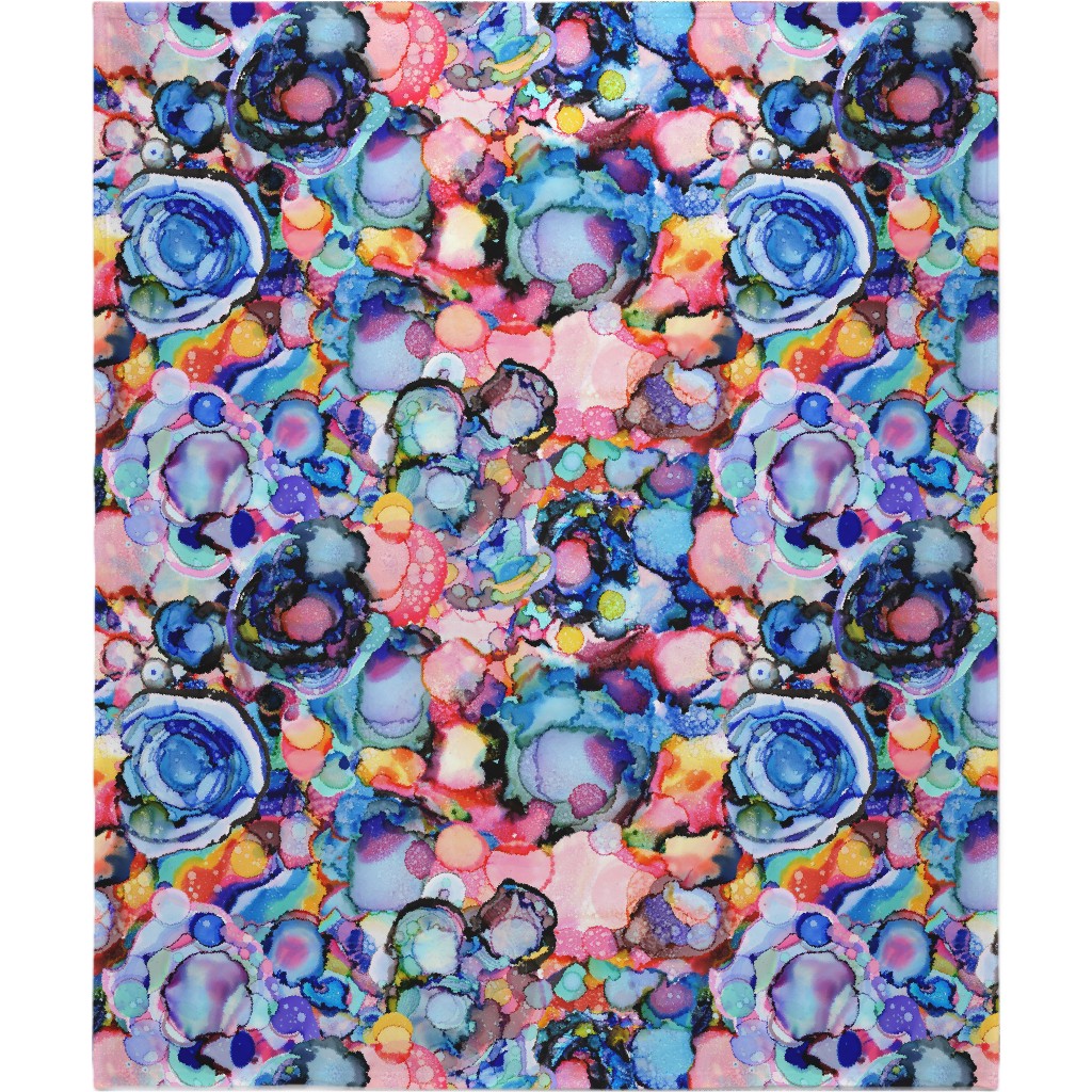 Abstract Rainbow Ink - Multi Blanket, Plush Fleece, 50x60, Multicolor