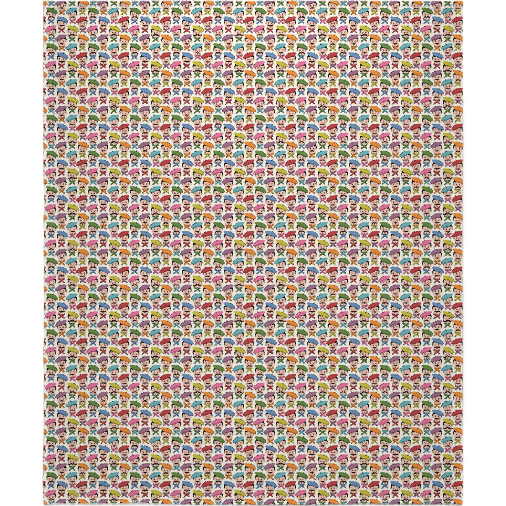 Men With Mustaches and Bandanas - Multi Blanket, Plush Fleece, 50x60, Multicolor