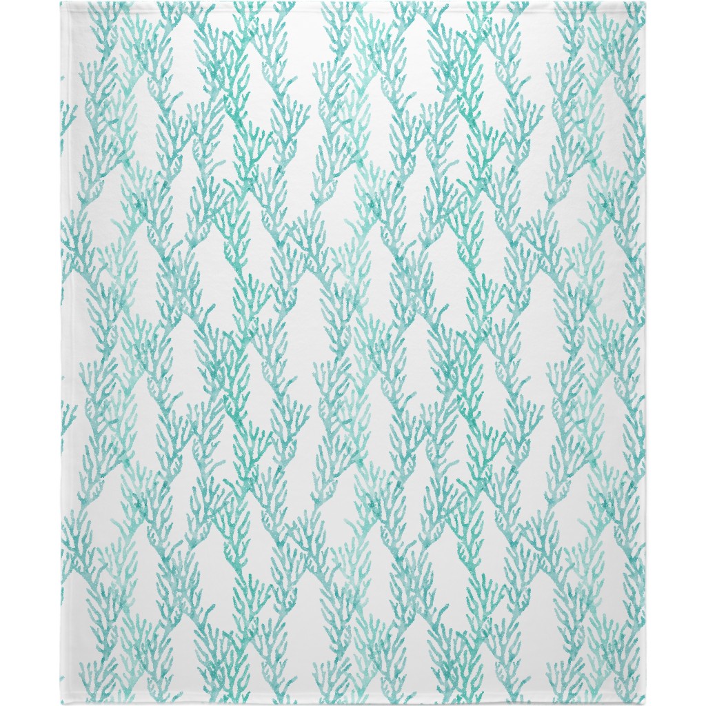 Coral Mermaid Blanket, Plush Fleece, 50x60, Blue, Catalina