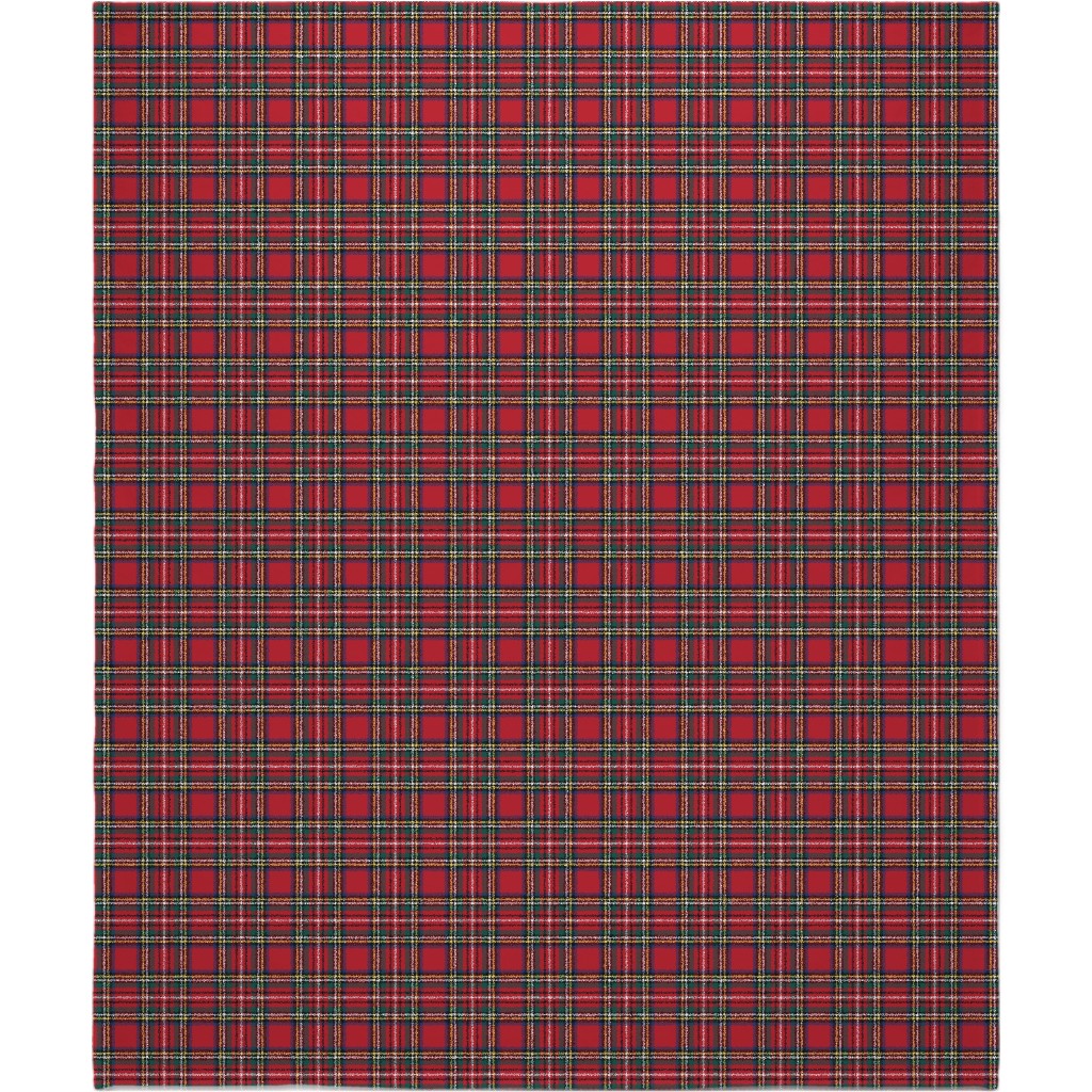 Royal Stewart Tartan Style Repeat Perfect for Christmas Blanket, Plush Fleece, 50x60, Red