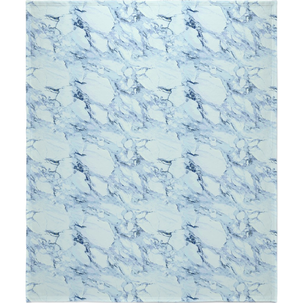 Marble - Blue Blanket, Plush Fleece, 50x60, Blue, True Blue