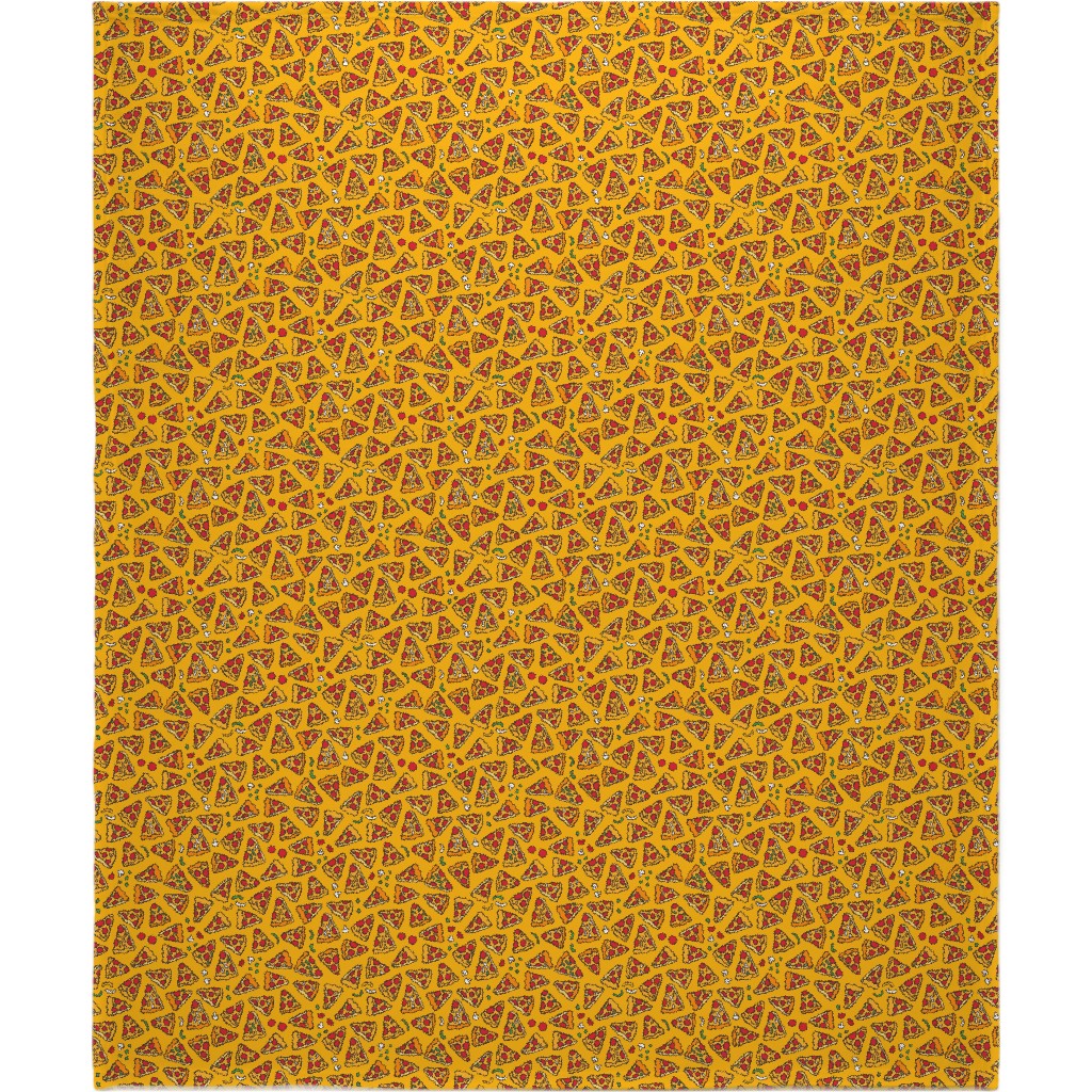 Pizza Pattern Blanket, Plush Fleece, 50x60, Yellow