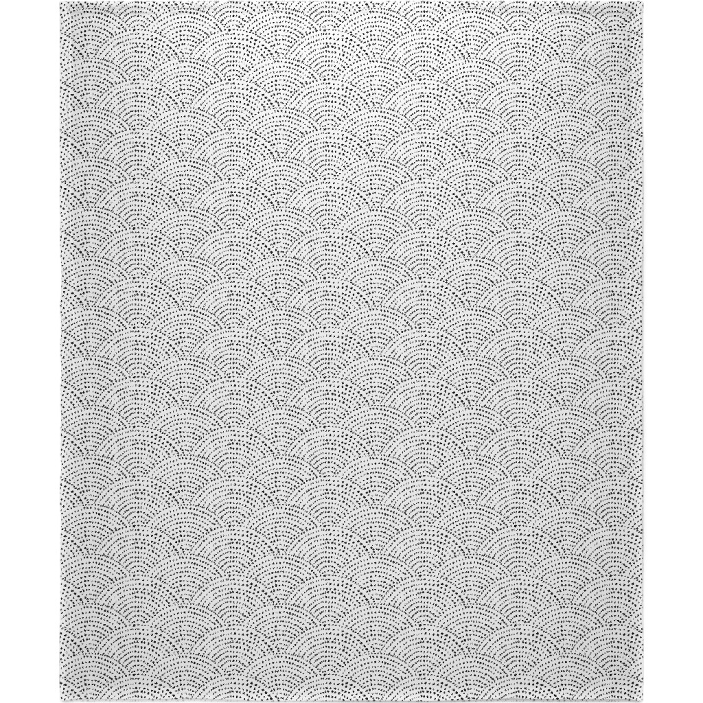 Ink Dot Scales Blanket, Plush Fleece, 50x60, White