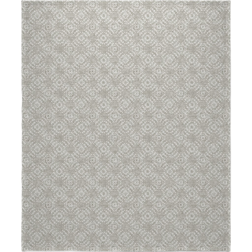 Modern Farmhouse Tile - Neutral Blanket, Plush Fleece, 50x60, Gray, Gray