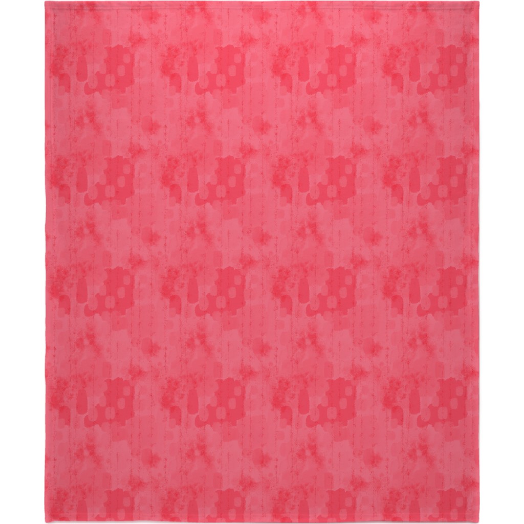 Watermelon Grunge - Pink Blanket, Plush Fleece, 50x60, Pink
