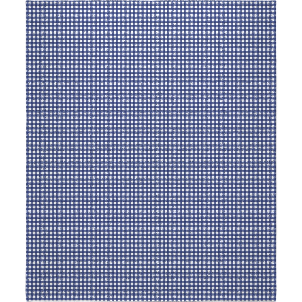 Watercolor Gingham - Navy Blue Blanket, Plush Fleece, 50x60, Blue, True Blue