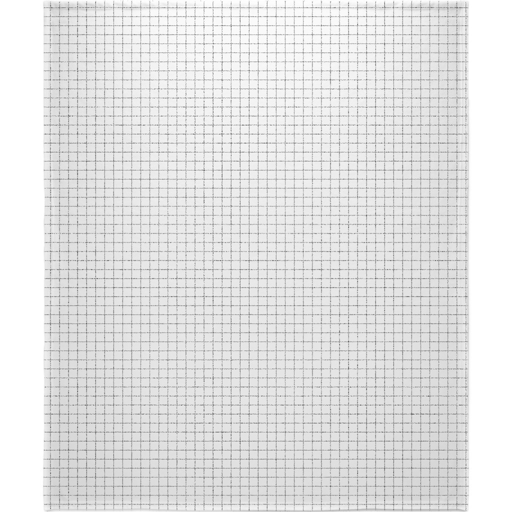Black & White Grid Blanket, Plush Fleece, 50x60, White, White
