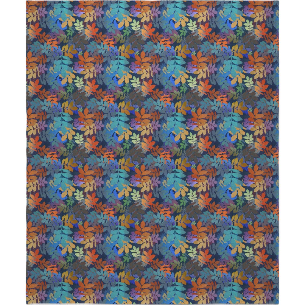 Leaves Falling - Multi Blanket, Plush Fleece, 50x60, Multicolor